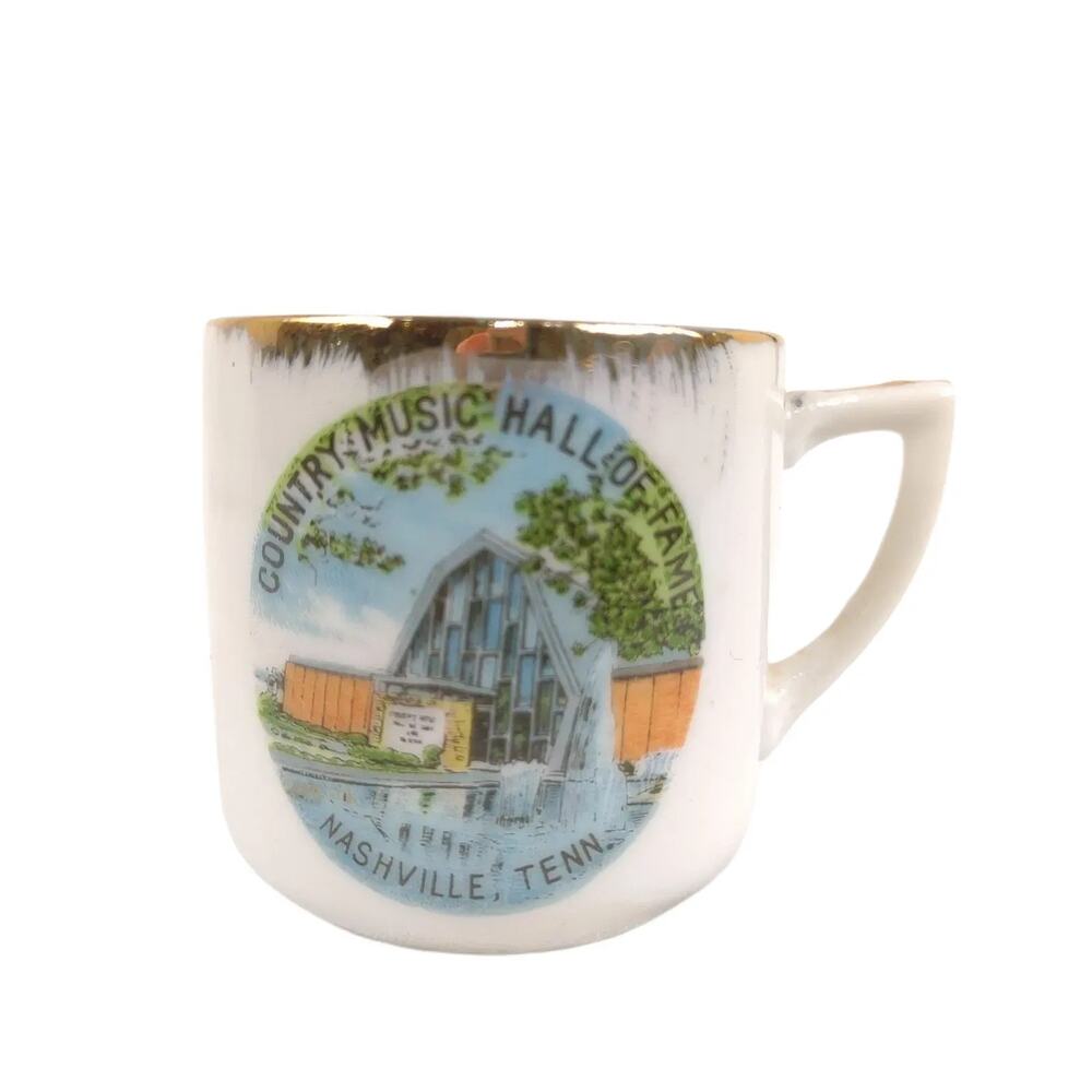 Vtg Mid-Century Country Music Hall of Fame Nashville TN Souvenir Mini Mug Cup
